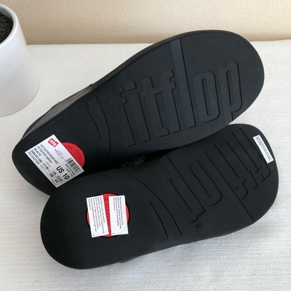 New Fitflop Lulu Glitter Splash Black/White Toe Post Sandals Women’s 10 - Picture 11 of 11